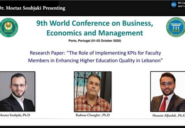 كلية إدارة الأعمال تشارك في المؤتمر العالمي التاسع للأعمال والإقتصاد والإدارة BEM-2020